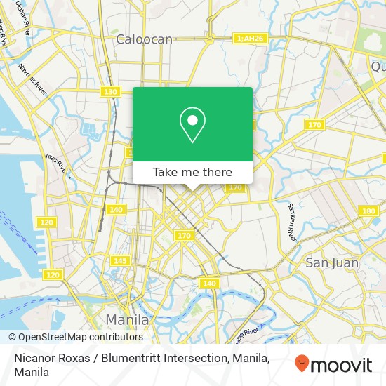 Nicanor Roxas / Blumentritt Intersection, Manila map