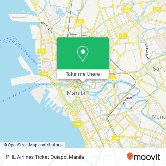 PHL Airlines Ticket Quiapo map