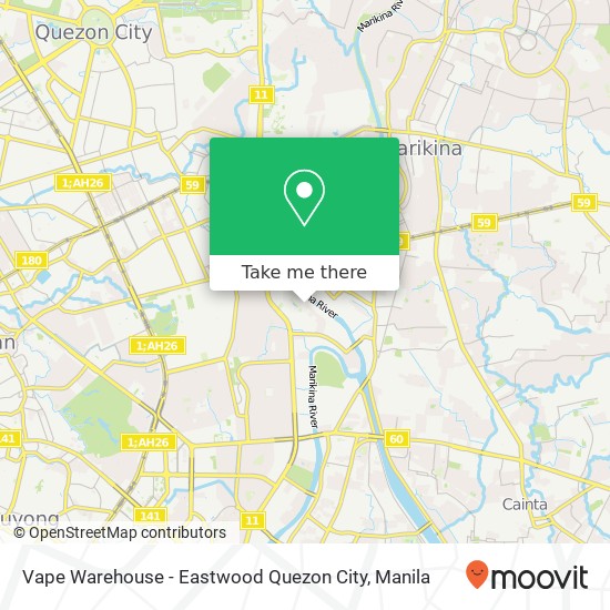 Vape Warehouse - Eastwood Quezon City map