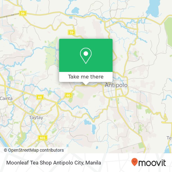 Moonleaf Tea Shop Antipolo City map