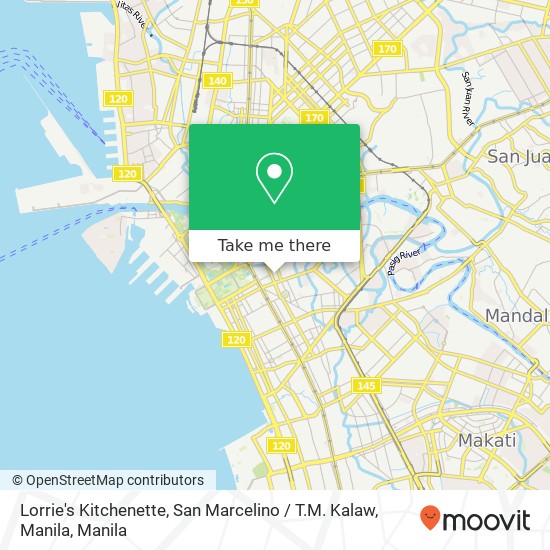Lorrie's Kitchenette, San Marcelino / T.M. Kalaw, Manila map