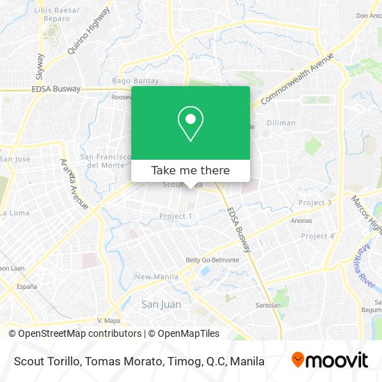 Scout Torillo, Tomas Morato, Timog, Q.C map