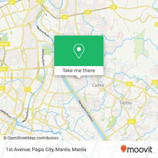 1st Avenue, Pagis City, Manila map