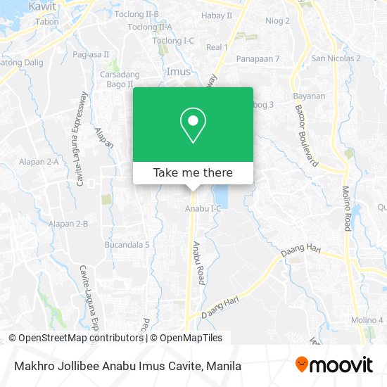 Makhro Jollibee Anabu Imus Cavite map