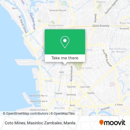 Coto Mines, Masinloc Zambales map