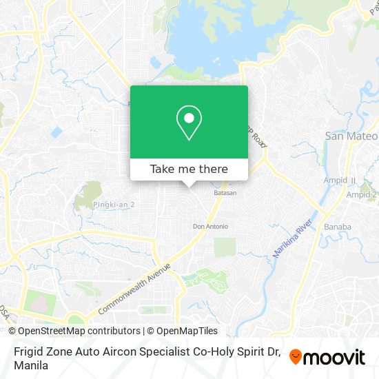 Frigid Zone Auto Aircon Specialist Co-Holy Spirit Dr map
