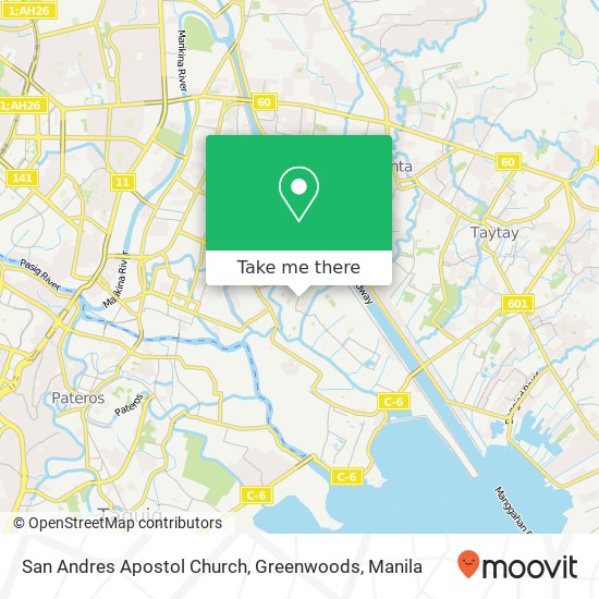 San Andres Apostol Church, Greenwoods map