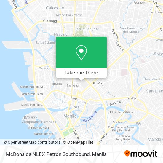 McDonalds NLEX Petron Southbound map