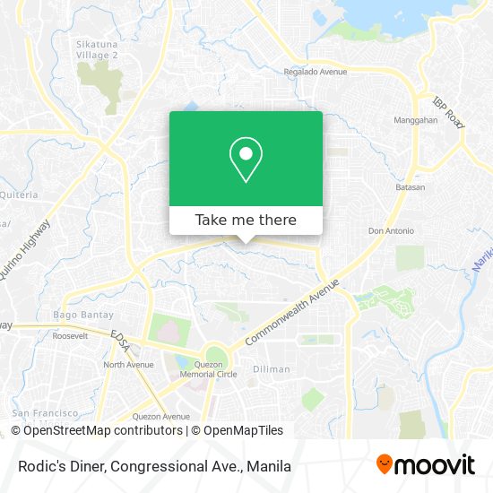 Rodic's Diner, Congressional Ave. map