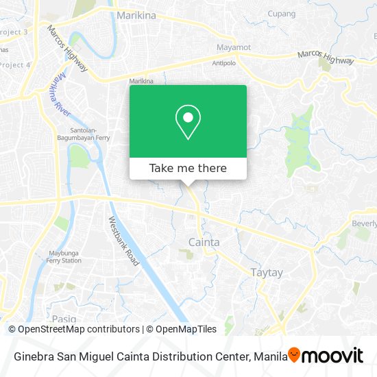 Ginebra San Miguel Cainta Distribution Center map
