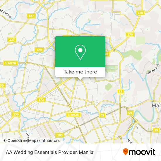 AA Wedding Essentials Provider map