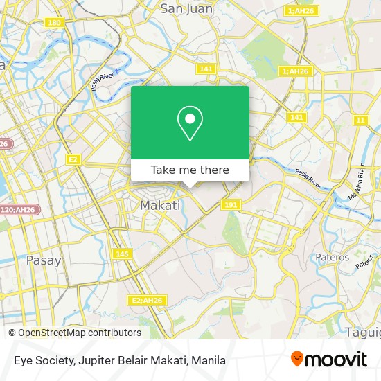 Eye Society, Jupiter Belair Makati map