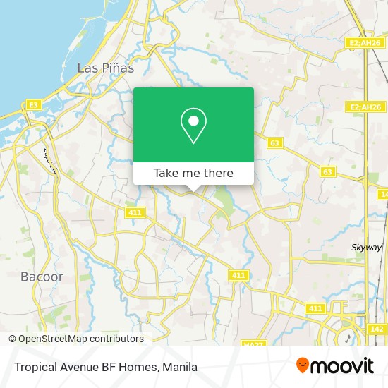 Tropical Avenue BF Homes map