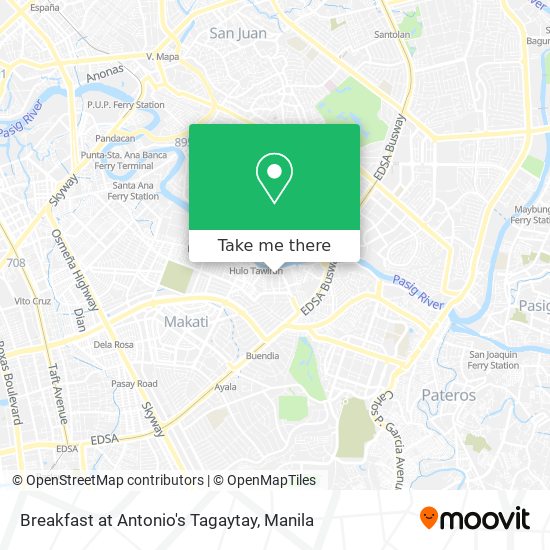 Breakfast at Antonio's Tagaytay map