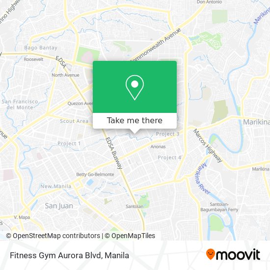 Fitness Gym Aurora Blvd map