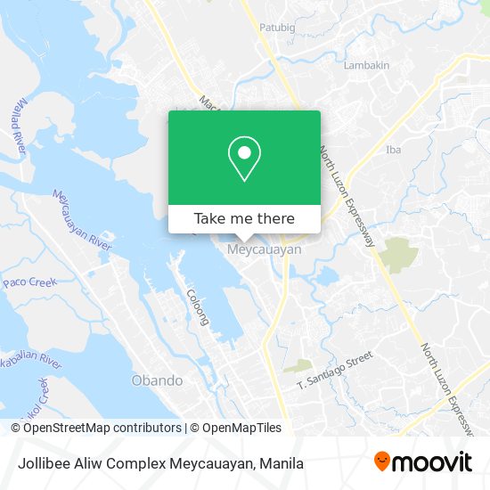 Jollibee Aliw Complex Meycauayan map