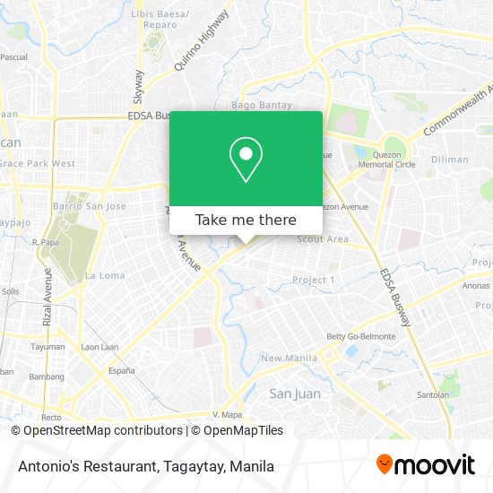 Antonio's Restaurant, Tagaytay map