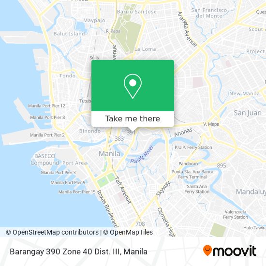 Barangay 390 Zone 40 Dist. III map