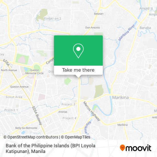 Bank of the Philippine Islands (BPI Loyola Katipunan) map