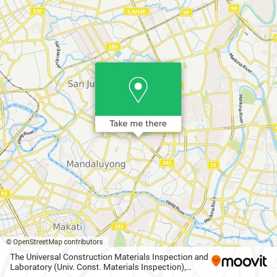 The Universal Construction Materials Inspection and Laboratory (Univ. Const. Materials Inspection) map