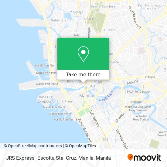 JRS Express -Escolta Sta. Cruz, Manila map