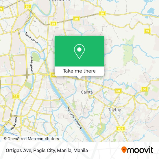 Ortigas Ave, Pagis City, Manila map