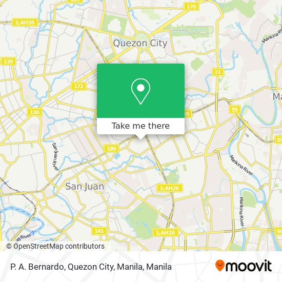 P. A. Bernardo, Quezon City, Manila map