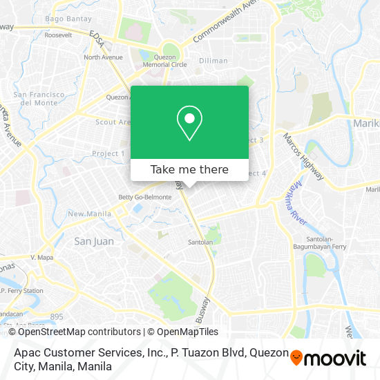 Apac Customer Services, Inc., P. Tuazon Blvd, Quezon City, Manila map