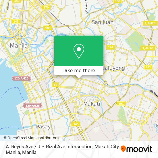 A. Reyes Ave / J.P. Rizal Ave Intersection, Makati City, Manila map
