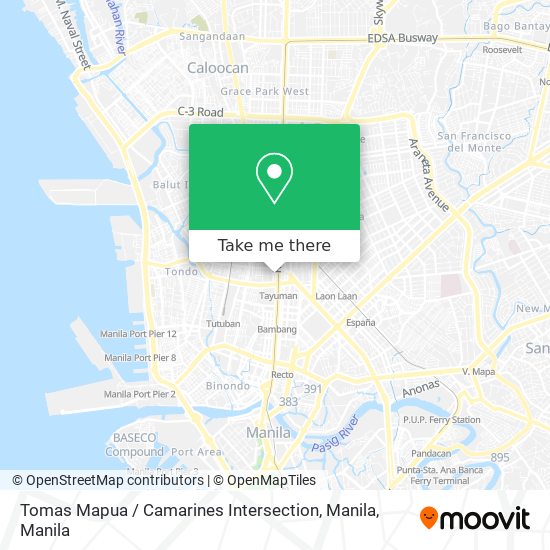 Tomas Mapua / Camarines Intersection, Manila map