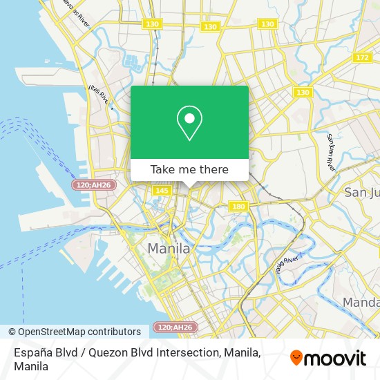 España Blvd / Quezon Blvd Intersection, Manila map