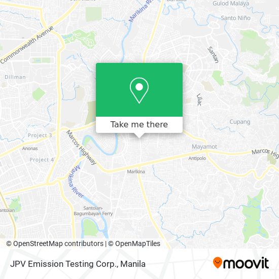 JPV Emission Testing Corp. map