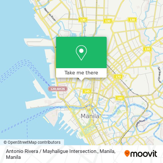 Antonio Rivera / Mayhaligue Intersection., Manila map