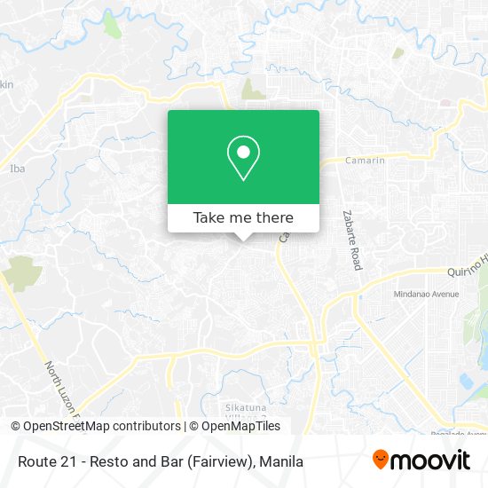 Route 21 - Resto and Bar (Fairview) map