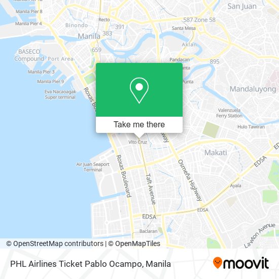 PHL Airlines Ticket Pablo Ocampo map