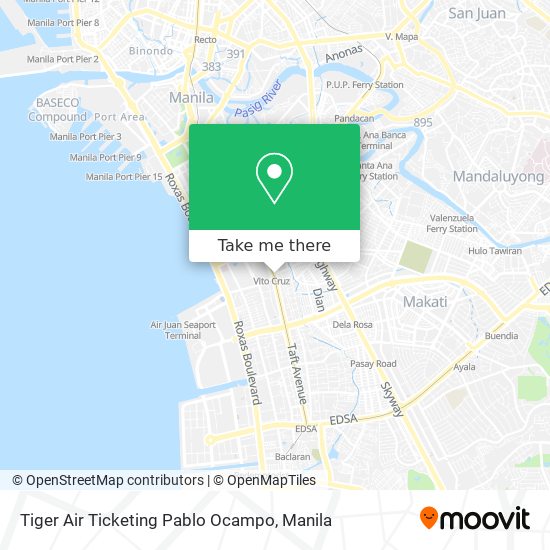 Tiger Air Ticketing Pablo Ocampo map