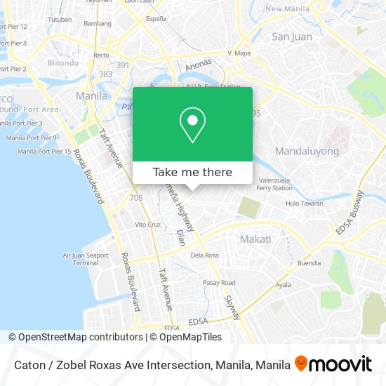 Caton / Zobel Roxas Ave Intersection, Manila map