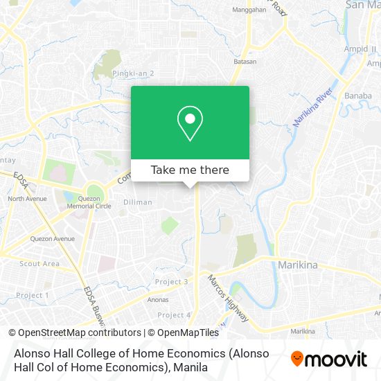 Alonso Hall College of Home Economics map