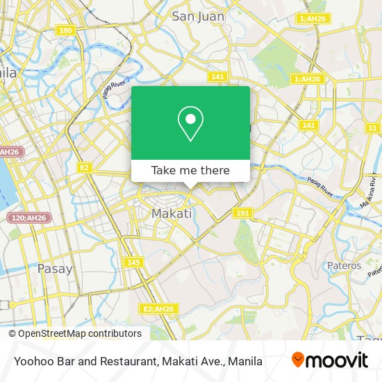 Yoohoo Bar and Restaurant, Makati Ave. map