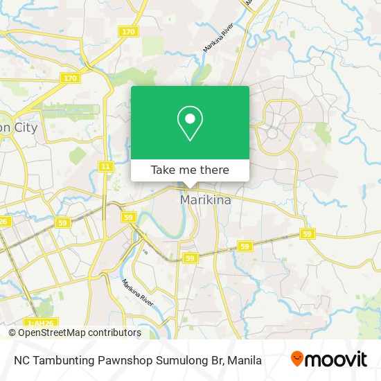 NC Tambunting Pawnshop Sumulong Br map