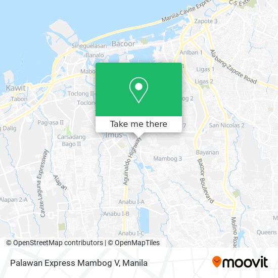 Palawan Express Mambog V map