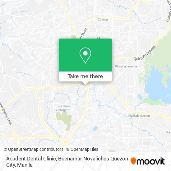 Acadent Dental Clinic, Buenamar Novaliches Quezon City map