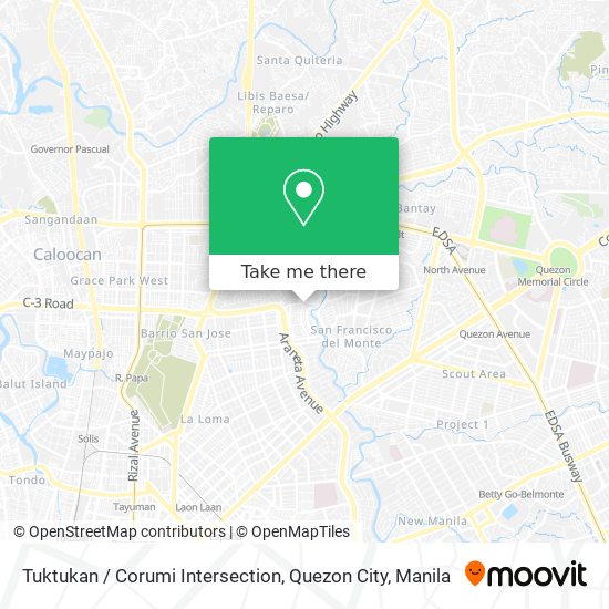 Tuktukan / Corumi Intersection, Quezon City map