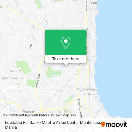 Equitable Pci Bank - Mapfre Asian Center Muntinlupa map