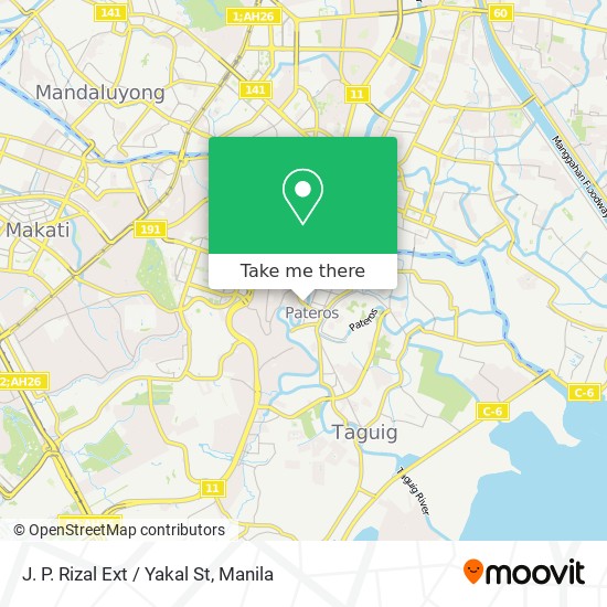 J. P. Rizal Ext / Yakal St map