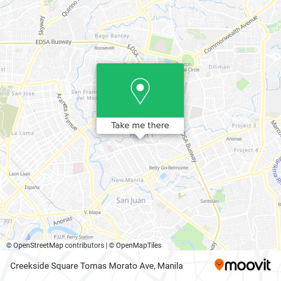 Creekside Square Tomas Morato Ave map