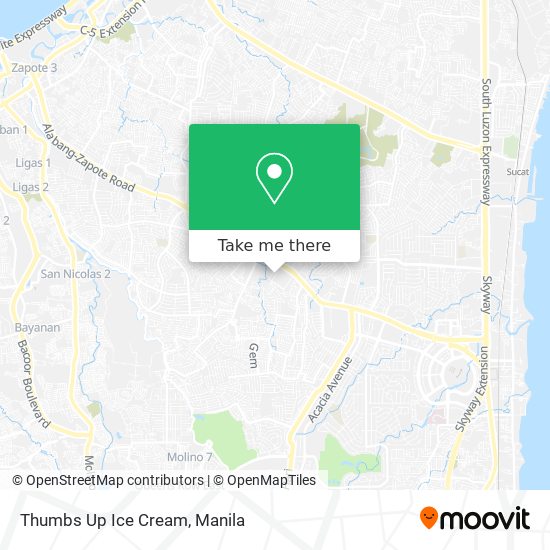 Thumbs Up Ice Cream map