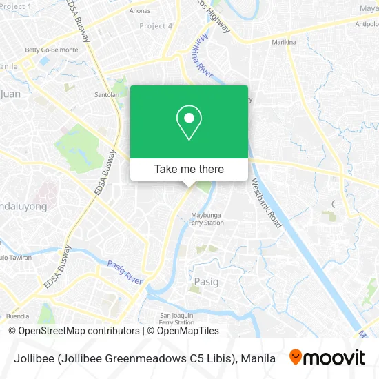Jollibee (Jollibee Greenmeadows C5 Libis) map