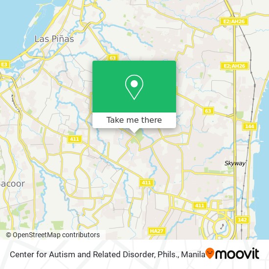 Center for Autism and Related Disorder, Phils. map