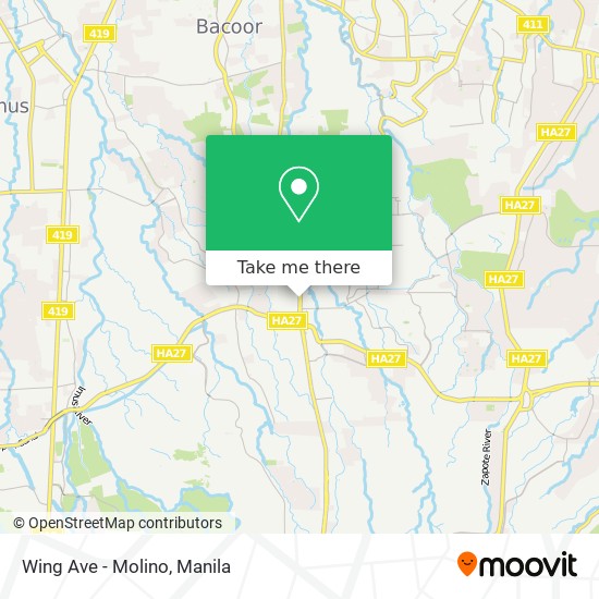 Wing Ave - Molino map
